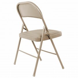 Стул складной BRABIX "Golf Plus CF-003 Комфорт", бежевый каркас, кожзам бежевый, 531567