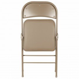 Стул складной BRABIX "Golf Plus CF-003 Комфорт", бежевый каркас, кожзам бежевый, 531567