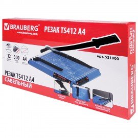 Резак сабельный BRAUBERG TS412 SABER, на 12 л., длина реза 300 мм, металлическое основание, A4, 531800