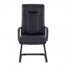 Кресло для приемных и переговорных "Атлант", кожа, черное