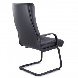 Кресло для приемных и переговорных "Атлант", кожа, черное