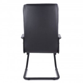 Кресло для приемных и переговорных "Атлант", кожа, черное