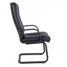 Кресло для приемных и переговорных "Атлант", кожа, черное