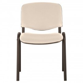 Стул для персонала и посетителей BRABIX "Iso CF-005", черный каркас, кожзам бежевый, 531978