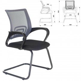 Кресло для приемных и переговорных BRABIX "Fly CF-100", серое/черное, 532089