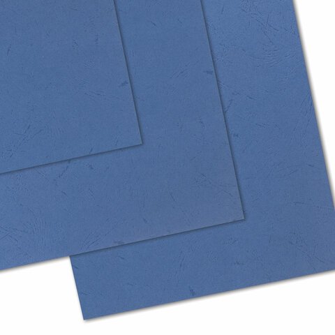 Обложки картонные для переплета, А3, КОМПЛЕКТ 100 шт., тиснение под кожу, 230 г/м2, синие, BRAUBERG, 532156