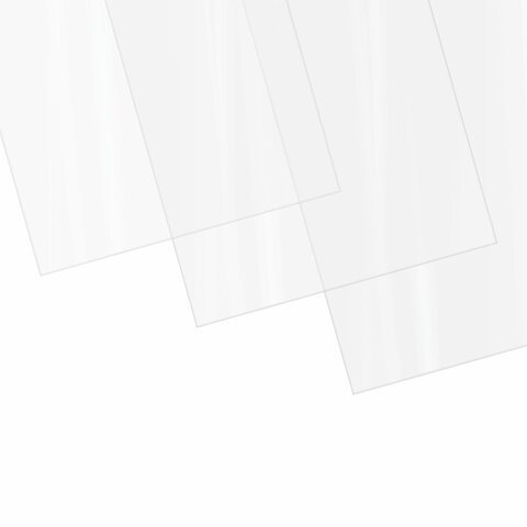 Обложки пластиковые для переплета БОЛЬШОЙ ФОРМАТ А3, КОМПЛЕКТ 100 шт., 150 мкм, прозрачные, BRAUBERG, 532157