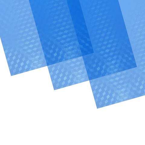 Обложки пластиковые для переплета А4, КОМПЛЕКТ 100 шт., 150 мкм,"Кристалл", прозрачно-синие, BRAUBERG, 532158