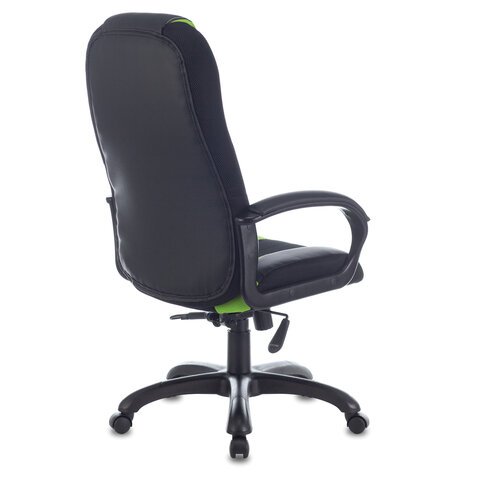 Кресло компьютерное BRABIX PREMIUM "Rapid GM-102", экокожа/ткань, черное/зеленое, 532419, GM-102_532419
