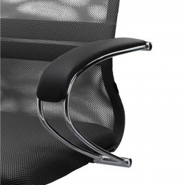 Кресло офисное МЕТТА "SU-B-8" хром, ткань-сетка, сиденье мягкое, черное