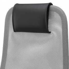 Кресло офисное МЕТТА "SU-B-8" хром, ткань-сетка, сиденье мягкое, светло-серое