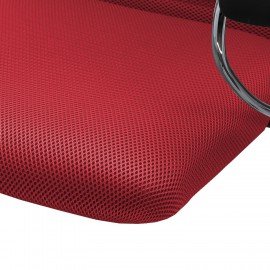 Кресло офисное МЕТТА "SU-B-8" хром, ткань-сетка, сиденье мягкое, красное