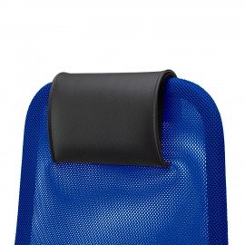 Кресло офисное МЕТТА "SU-B-8" хром, ткань-сетка, сиденье мягкое, синее