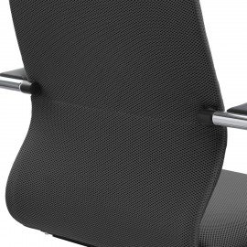 Кресло офисное МЕТТА "SU-B-10" хром, ткань-сетка, сиденье и спинка мягкие, черное