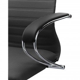 Кресло офисное МЕТТА "SU-B-10" хром, ткань-сетка, сиденье и спинка мягкие, черное