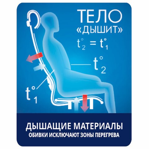 Кресло офисное МЕТТА "К-4-Т" хром, прочная сетка, сиденье и спинка регулируемые, голубое