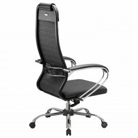 Кресло офисное МЕТТА "К-27" хром, ткань, сиденье и спинка мягкие, серое