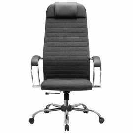 Кресло офисное МЕТТА "К-27" хром, ткань, сиденье и спинка мягкие, серое