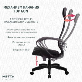Кресло офисное МЕТТА "К-27" пластик, ткань, сиденье и спинка мягкие, черное