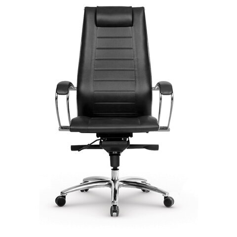 Кресло офисное МЕТТА "SAMURAI" Lux 2, экокожа, регулируемое сиденье, черное