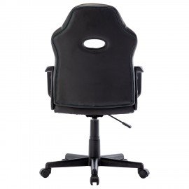 Кресло компьютерное BRABIX "Stripe GM-202", экокожа, черное/голубое, 532509