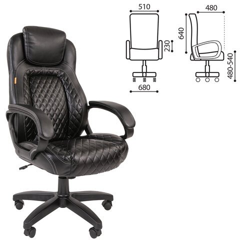 Кресло офисное CH 432, экокожа, черное, 7028641