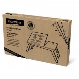Столик БАМБУКОВЫЙ складной для ноутбука/завтрака, DASWERK, 532582