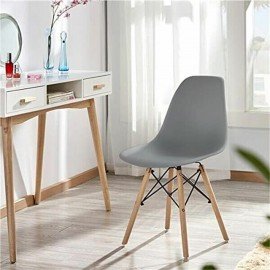 Стулья BRABIX "Eames CF-010", КОМПЛЕКТ 4 шт., пластик серый, опоры дерево/металл, 532632, 2033A