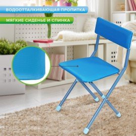 Комплект детской мебели голубой КОСМОС: стол + стул, пенал, BRAUBERG NIKA KIDS, 532634