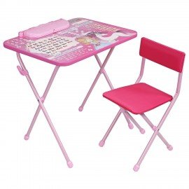 Комплект детской мебели розовый ПРИНЦЕССА: стол + стул, пенал, BRAUBERG NIKA KIDS, 532635