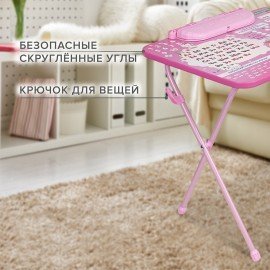 Комплект детской мебели розовый ПРИНЦЕССА: стол + стул, пенал, BRAUBERG NIKA KIDS, 532635