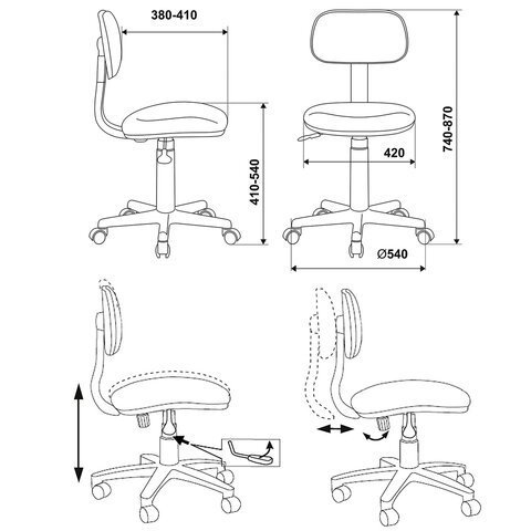 Кресло детское CH-W201NX, без подлокотников, пластик белый, серое, 477006
