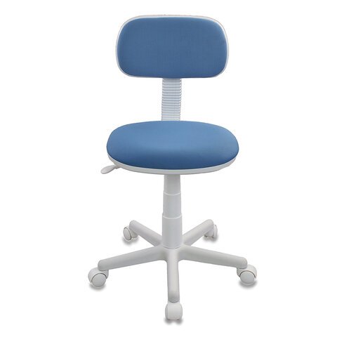 Кресло детское CH-W201NX, без подлокотников, пластик белый, голубое, 477004