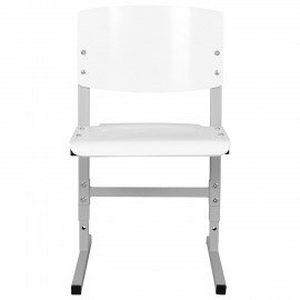 Стул ученический регулируемый СУТ.05-01, 400х375х660-740 мм, рост 4-6, серый каркас, фанера белая