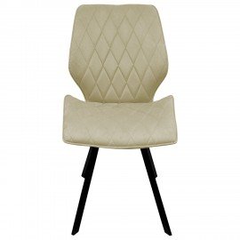 Стул BRABIX "Rombo CF-077", велюр бежевый, каркас металлический усиленный черный, 532777