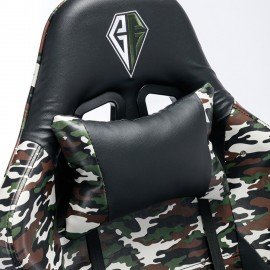 Кресло компьютерное BRABIX "Military GM-140", две подушки, экокожа, черное с рисунком милитари, 532802