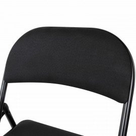 Стул складной BRABIX "Golf Plus CF-003 КОМФОРТ", чёрный каркас, чёрная ткань, 532889