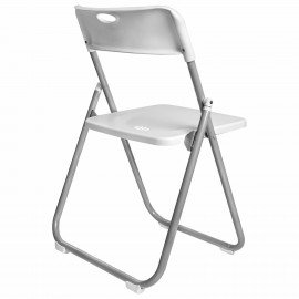 Стул складной BRABIX "Golf Lite CF-017", серебристый каркас, пластик белый, 532896