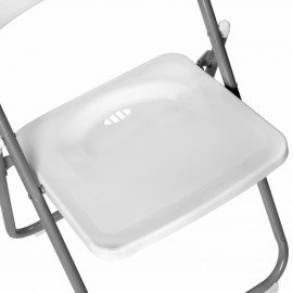 Стул складной BRABIX "Golf Lite CF-017", серебристый каркас, пластик белый, 532896