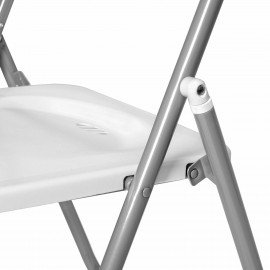 Стул складной BRABIX "Golf Lite CF-017", серебристый каркас, пластик белый, 532896