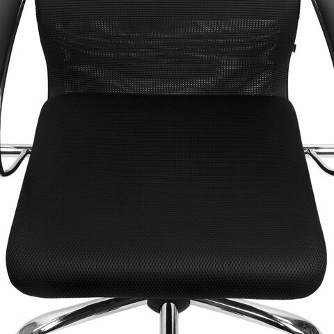 Кресло BRABIX PREMIUM "Ultimate EX-800" хром, плотная двойная сетка Х2, черное, 532911