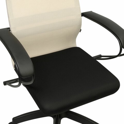 Кресло BRABIX PREMIUM "Ultimate EX-800" пластик, плотная двойная сетка Х2, черное/бежевое, 532916