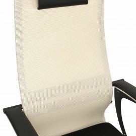 Кресло офисное BRABIX PREMIUM "Ultimate EX-801" хром, плотная двойная сетка Х2, черное/бежевое, 532919