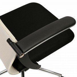 Кресло офисное BRABIX PREMIUM "Ultimate EX-801" хром, плотная двойная сетка Х2, черное/бежевое, 532919