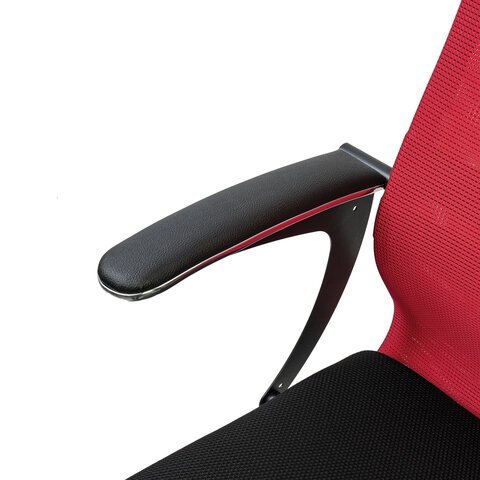 Кресло офисное BRABIX PREMIUM "Ultimate EX-801" хром, плотная двойная сетка Х2, черное/красное, 532921