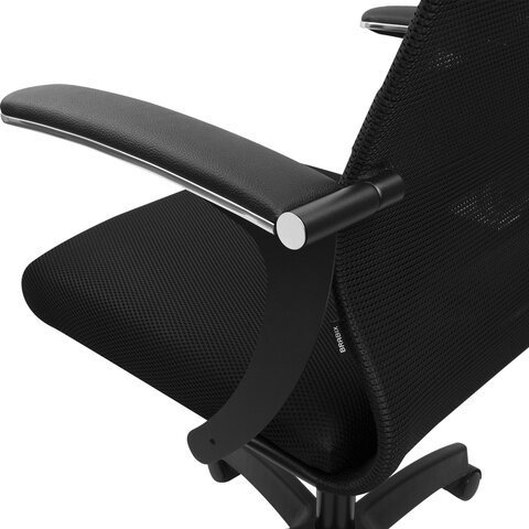 Кресло офисное BRABIX PREMIUM "Ultimate EX-801" пластик, плотная двойная сетка Х2, черное, 532922