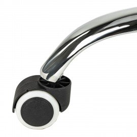 Кресло стул BRABIX "Eames MG-310 CH", хром, пластик белый, ткань серая, 532924