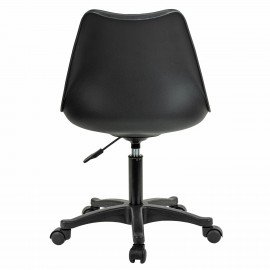 Кресло стул BRABIX "Eames MG-310 PL", пластик черный, экокожа черная, 532927