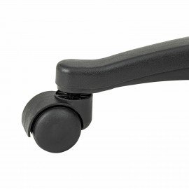 Кресло стул BRABIX "Eames MG-310 PL", пластик черный, экокожа черная, 532927