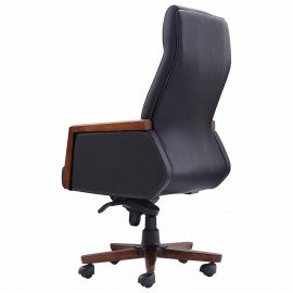 Кресло HAWASAN ''Overlord EX-770'', мультиблок, дерево, натуральная кожа, черное, 532934